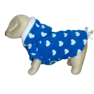 Teddy modrý - bílá srdíčka